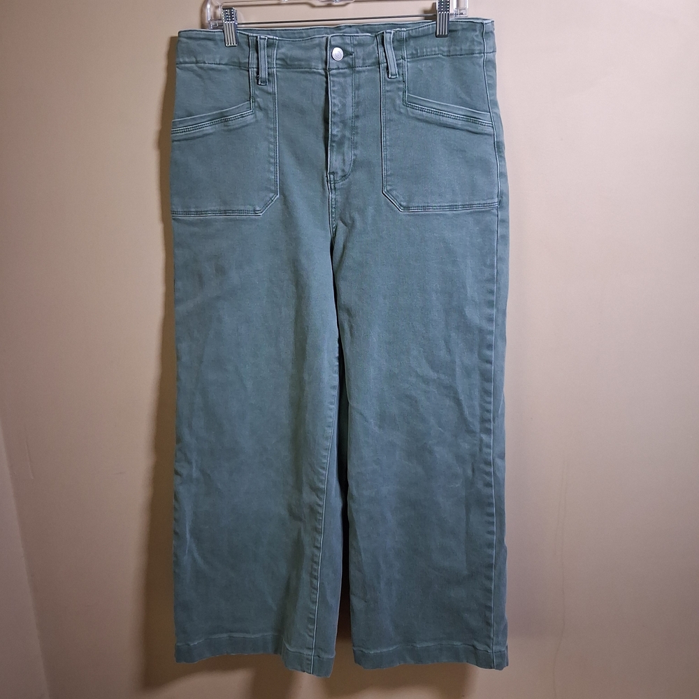 Mica Denim Women’s High Rise Wide Leg Cilantro Green Pants; Size 32 - Picture 3 of 9